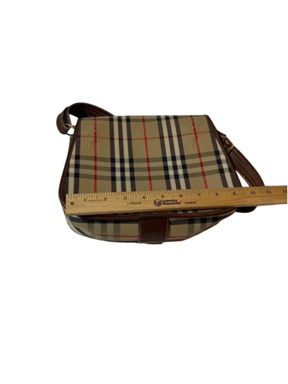 Burberry Nova Check Mini Shoulder Bag Canvas Leather Vintage Y2K - Picture 8 of 14